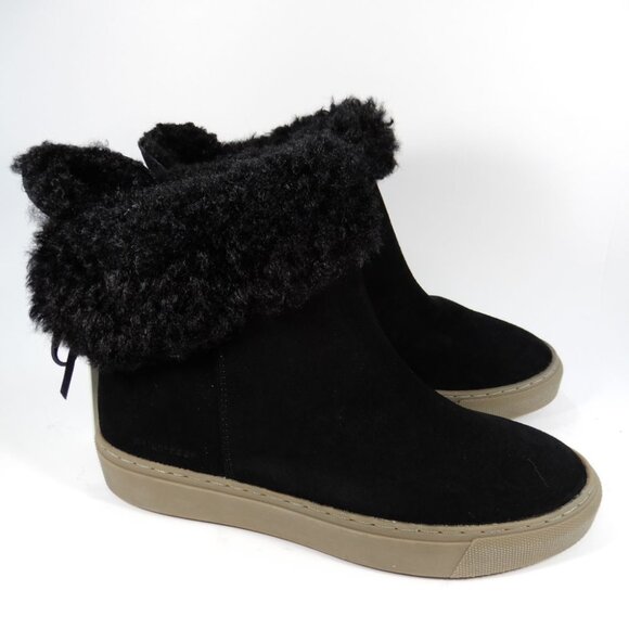 Cougar Devon Waterproof Pull On Booties Boots Size 8 Black Suede Cozy Lined NEW - Picture 2 of 10